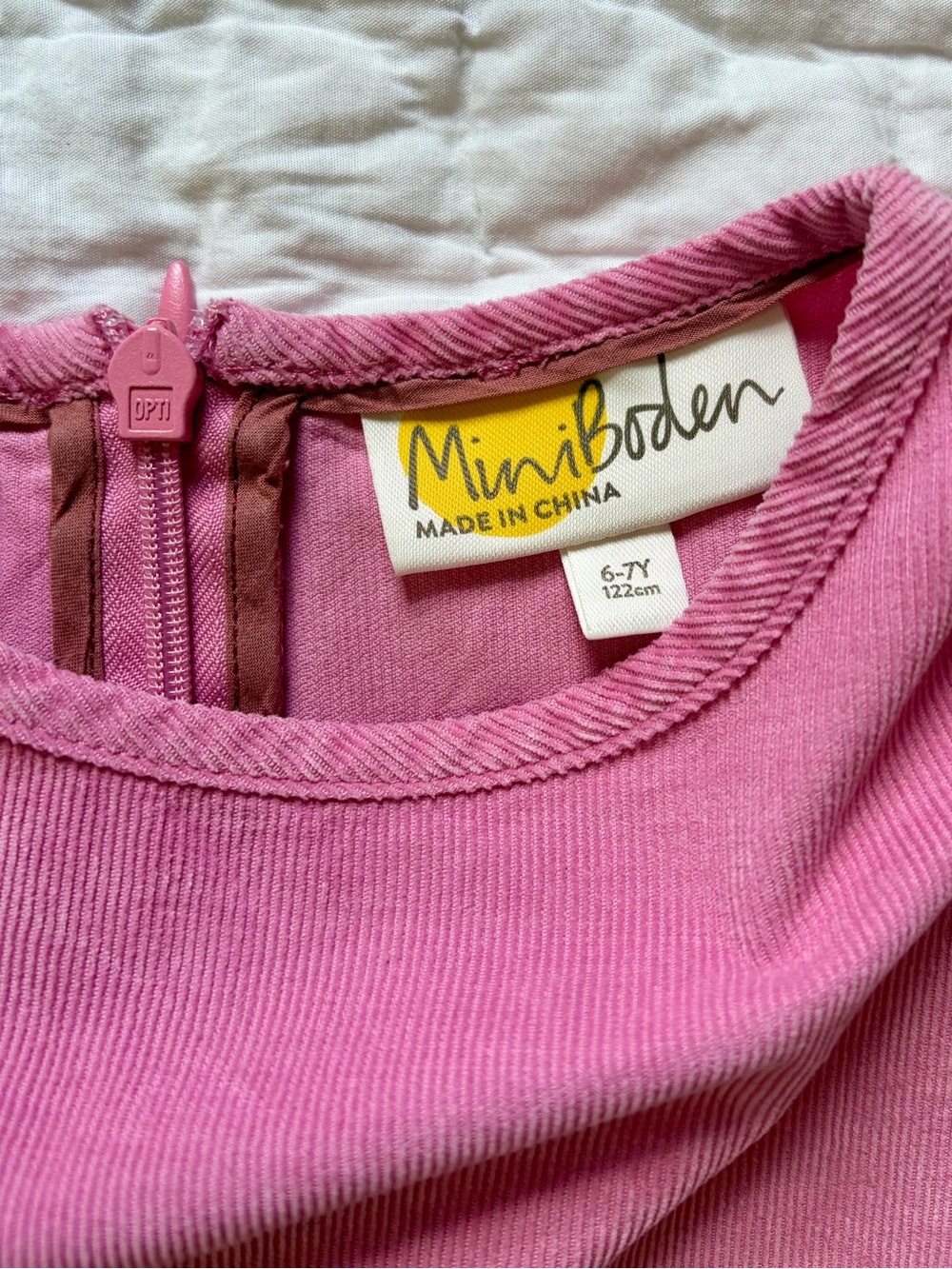 Mini Boden Pink Corduroy Top with Back Zip - Picture 4 of 4